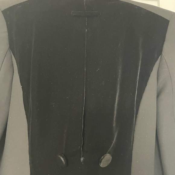 Alexander Wang | cropped black dress blazer jacket w velvet back xs 0/2 - Picture 11 of 11